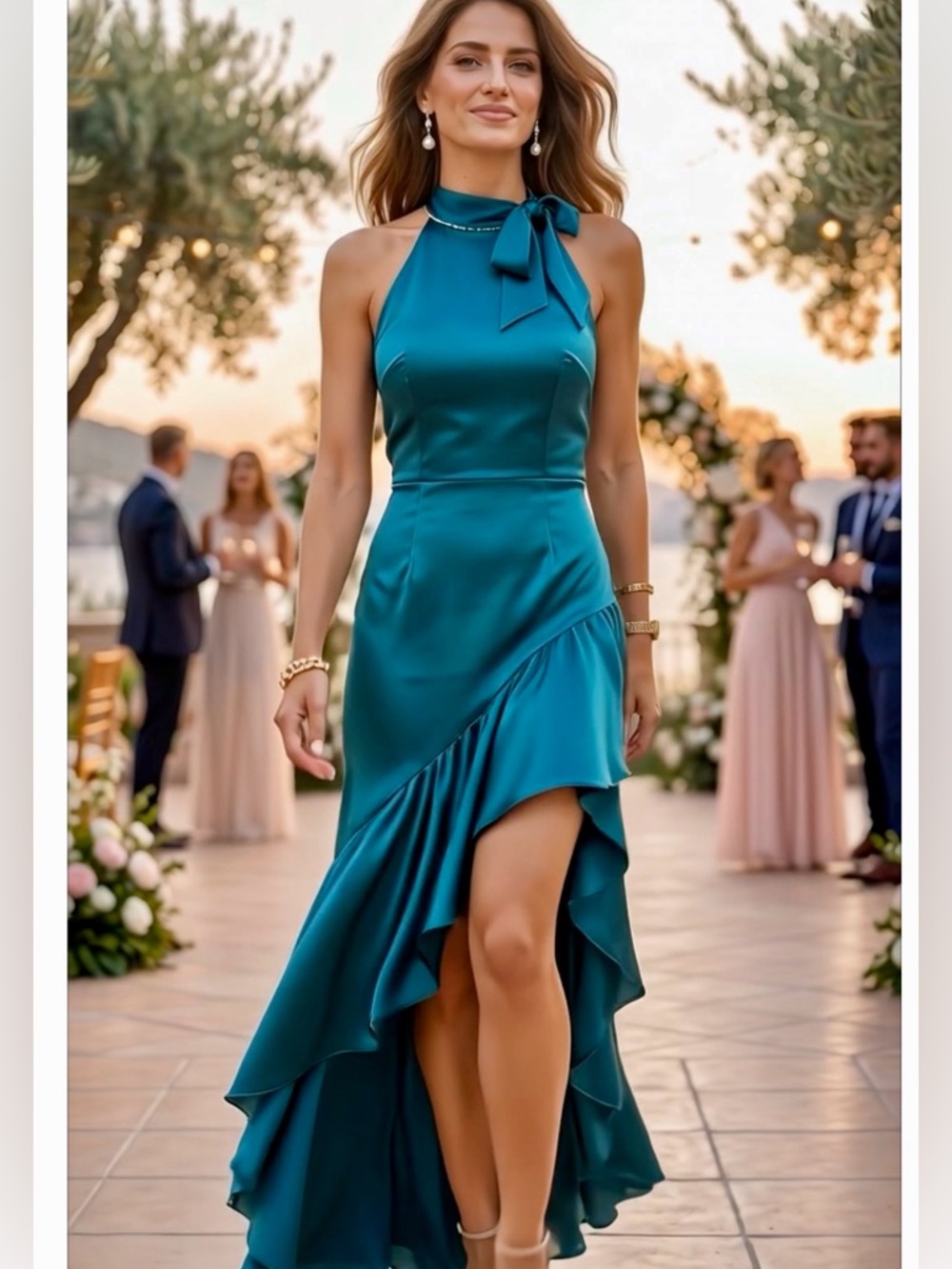 Mac Duggal Gown in Teal
Halter Asymmetrical Formal Dress Size 2 NWT